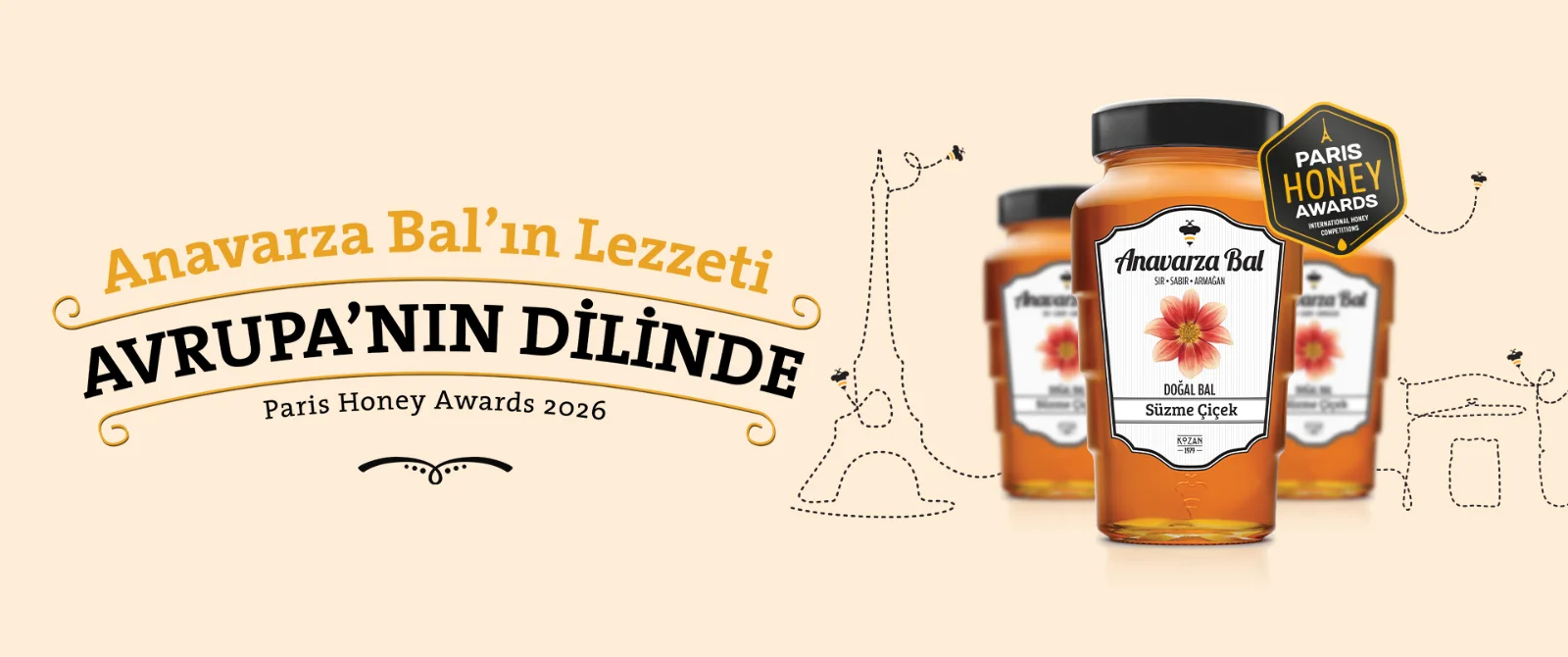 Anavarza Bal — Paris Honey Awards 2026 ödüllü süzme çiçek balı