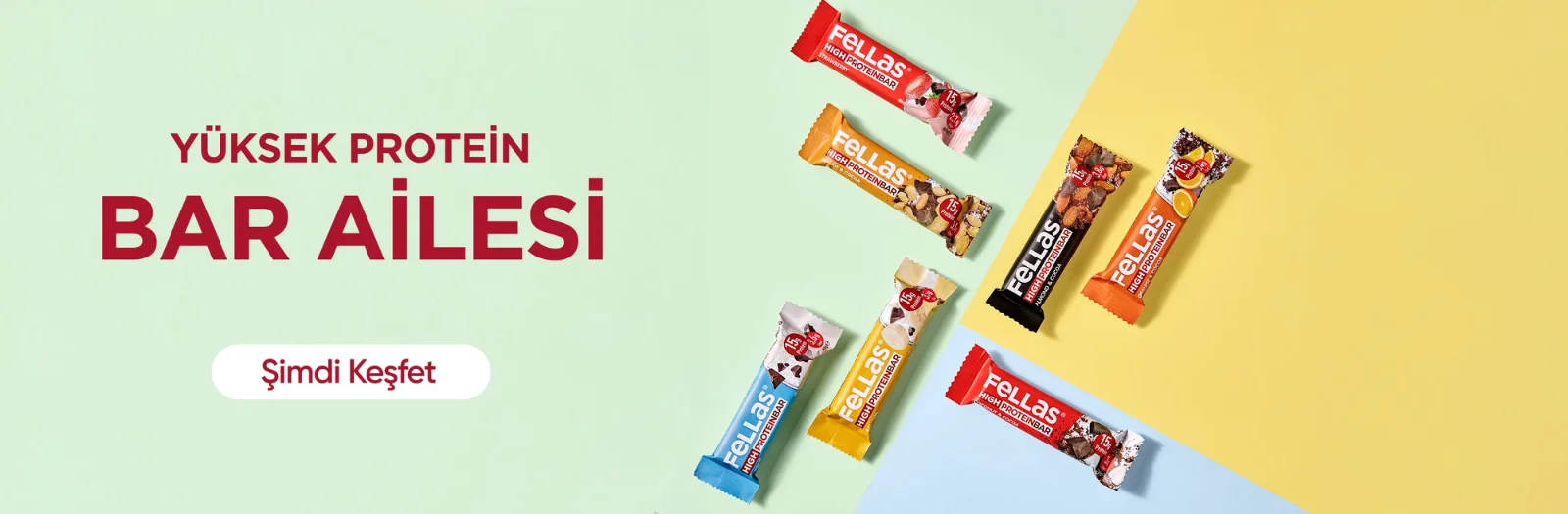Fellas — Yüksek protein bar ailesi — koruyucusuz atıştırmalık